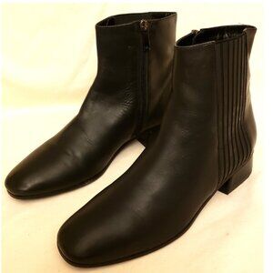 Aquatalia Italy Weatherproof Chelsea Calf Ankle Booties Sz-8.5 Black